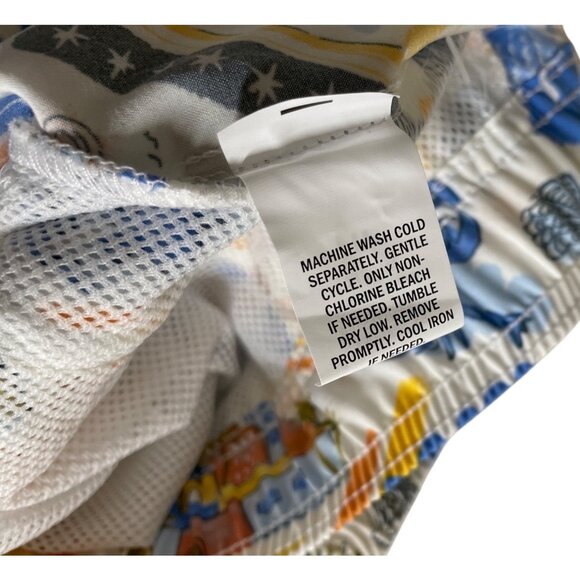 Edgar & Ash Mens Size Medium Swim Trunks With Drawstring Waist & Tropical Print - Picture 10 of 10